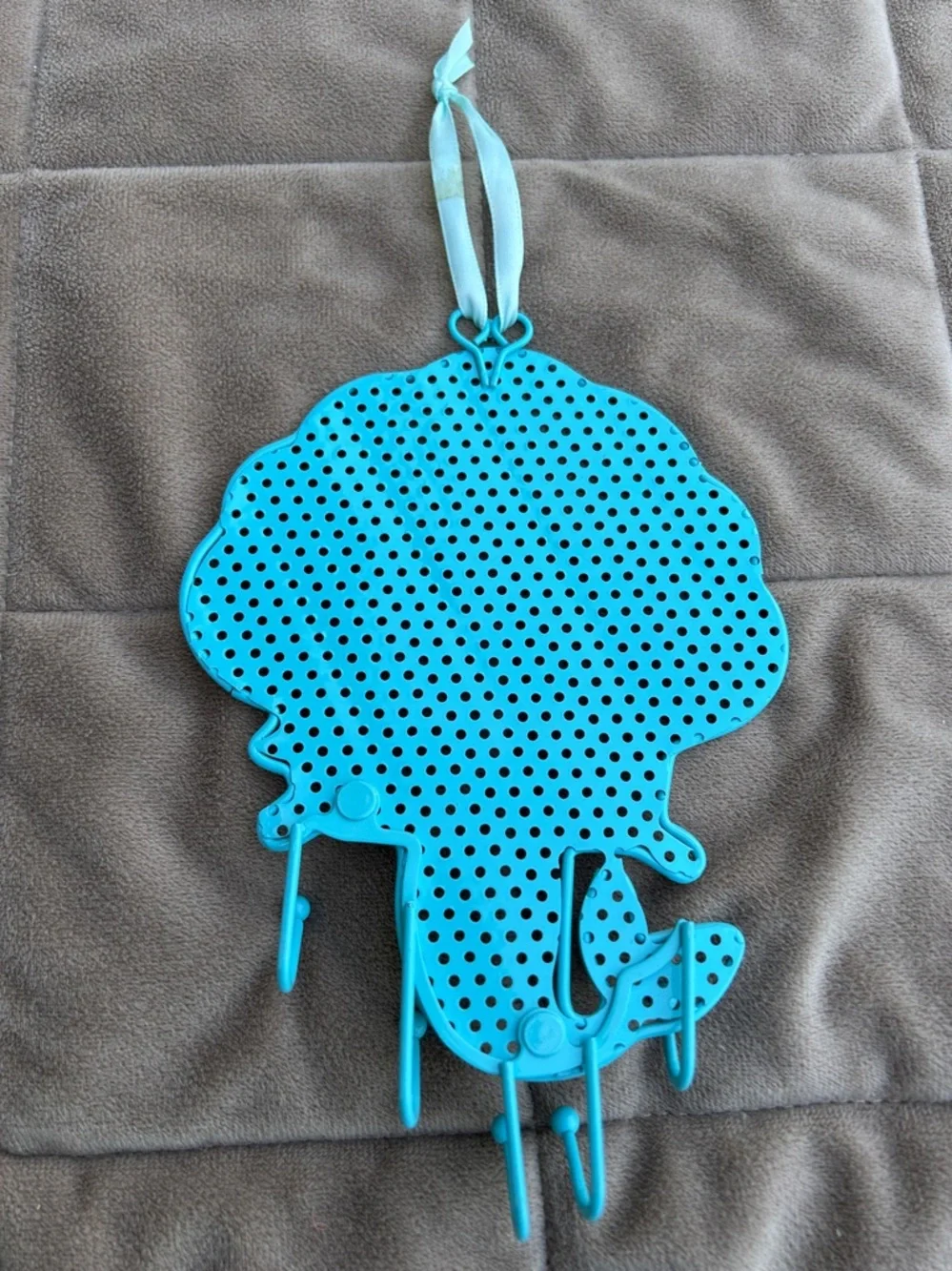 Mermaid Metal Hanging Key & Jewelry Organizer turquoise, Purple, Yellow. Small